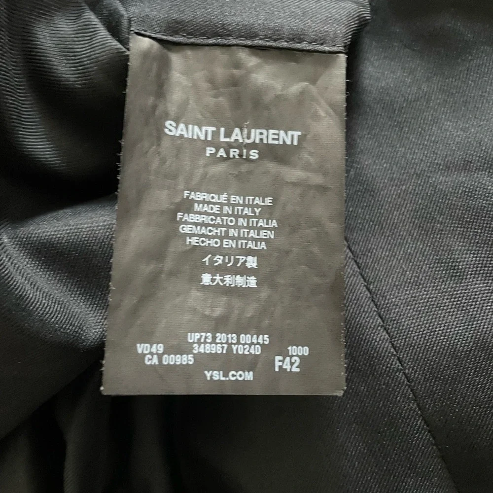 Pre-owned Saint Laurent Black Wool Shawl Collar Tuxedo Blazer. Hedi Slimane era - Picture 5 of 7